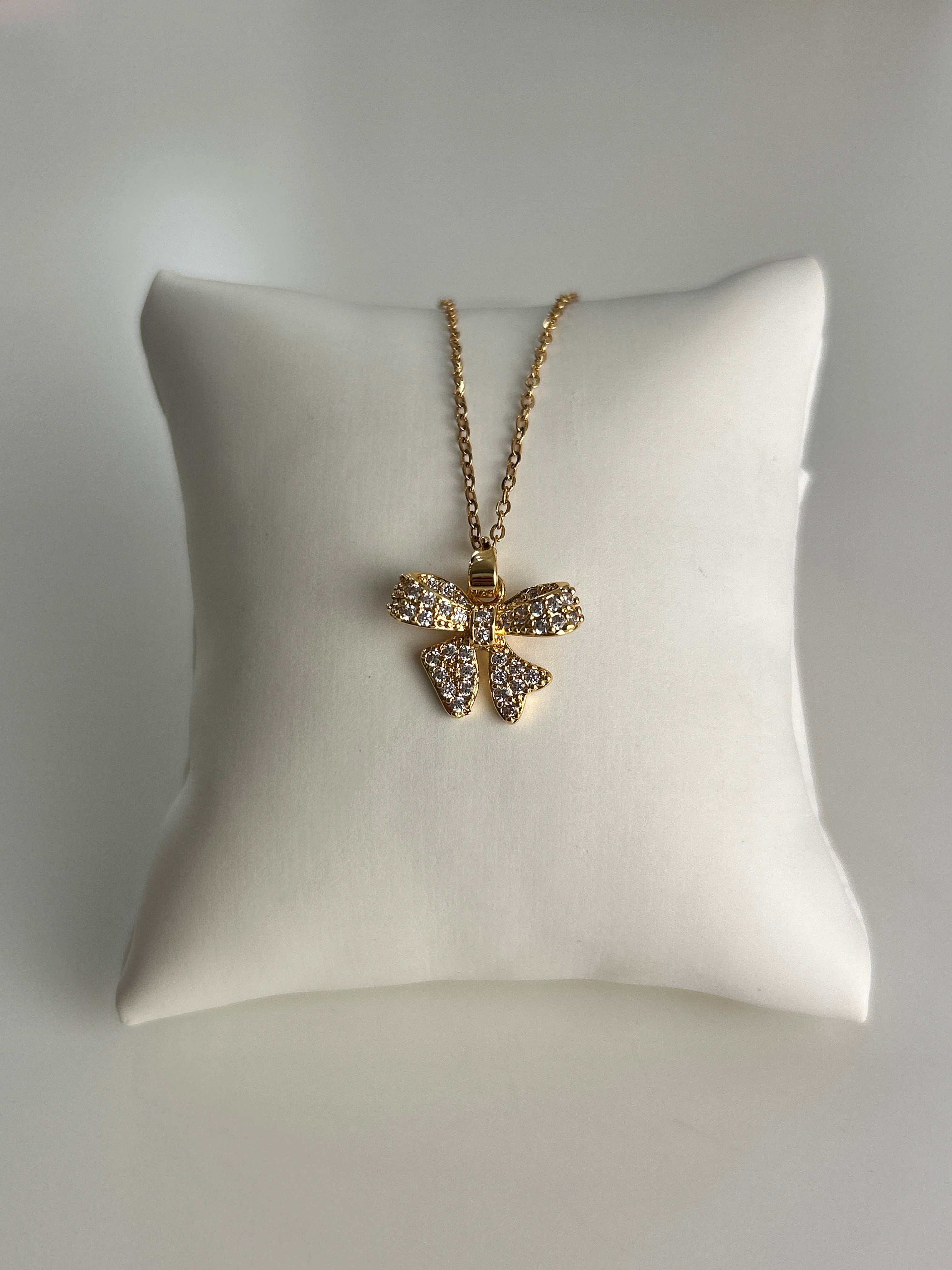 Diamond Bow Necklace