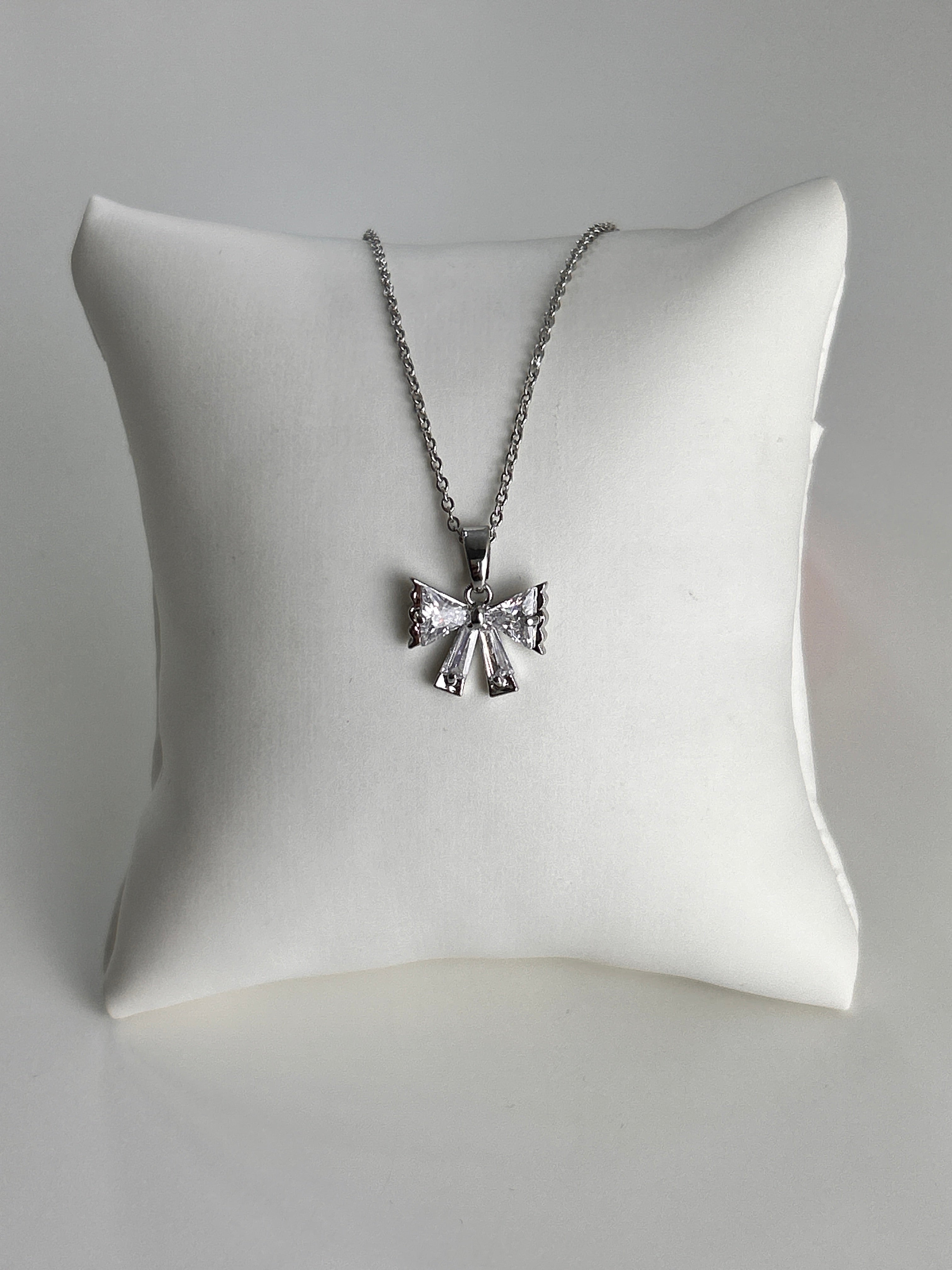 Silver Bow Necklace